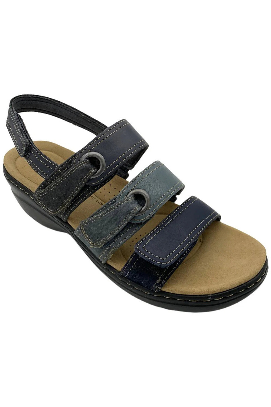 Clarks Women's Merliah 2 Bali Leather Sandal Navy/Multi - Medium